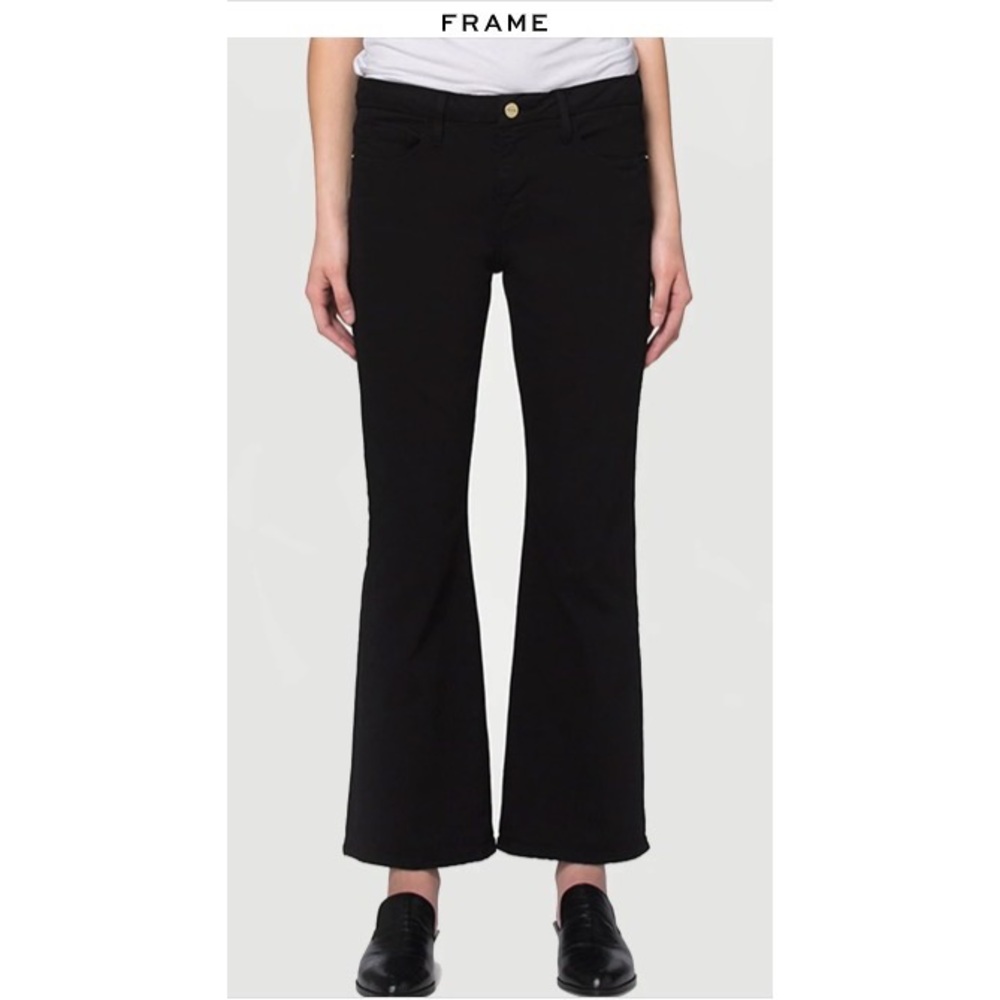 Frame Denim Le Crop Mini Boot Black Jeans